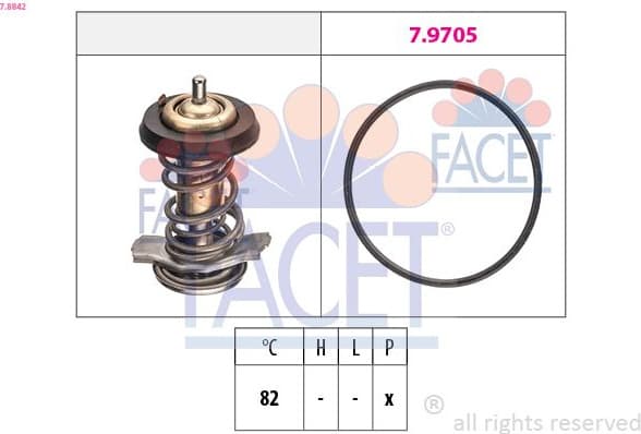 Thermostat, coolant Made in Italy - OE Equivalent 7.8842