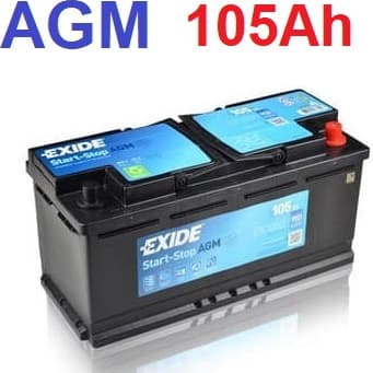 Akumuliatorius EXIDE 106Ah 105Ah AGM 950A START-STOP - AKU105EXIDE AGM - image 2