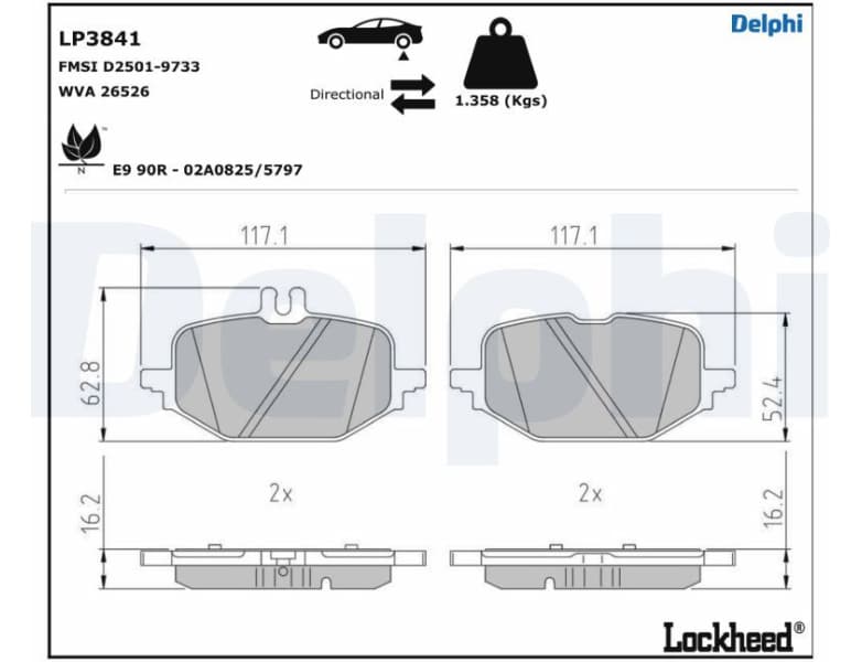 Brake Pad Set, disc brake LP3841