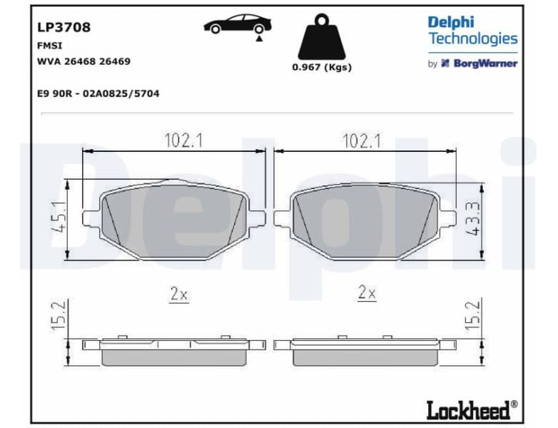 Brake Pad Set, disc brake LP3708