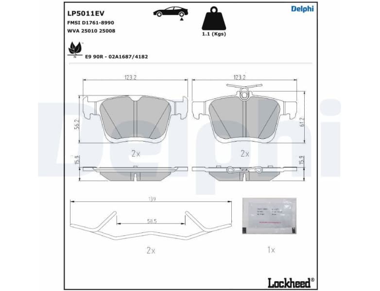 Brake Pad Set, disc brake LP5011EV