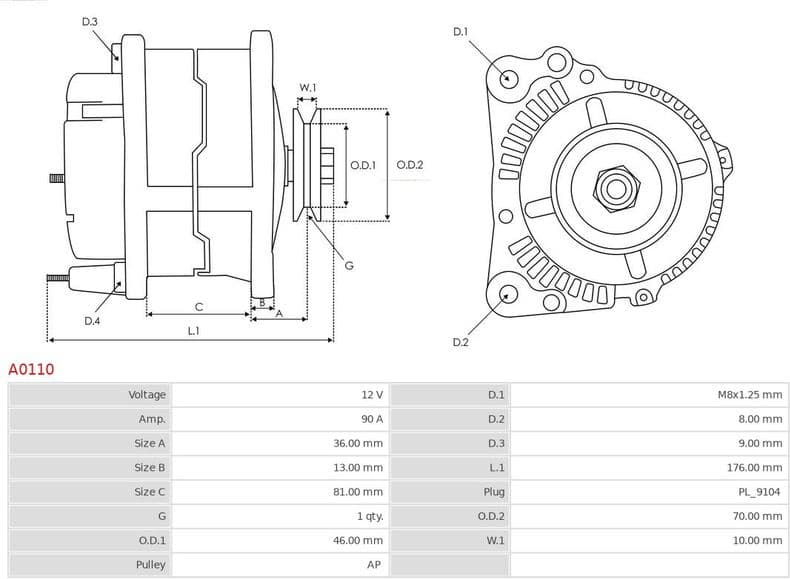 Alternator AS A0110 - image 6
