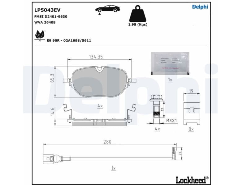 Brake Pad Set, disc brake LP5043EV
