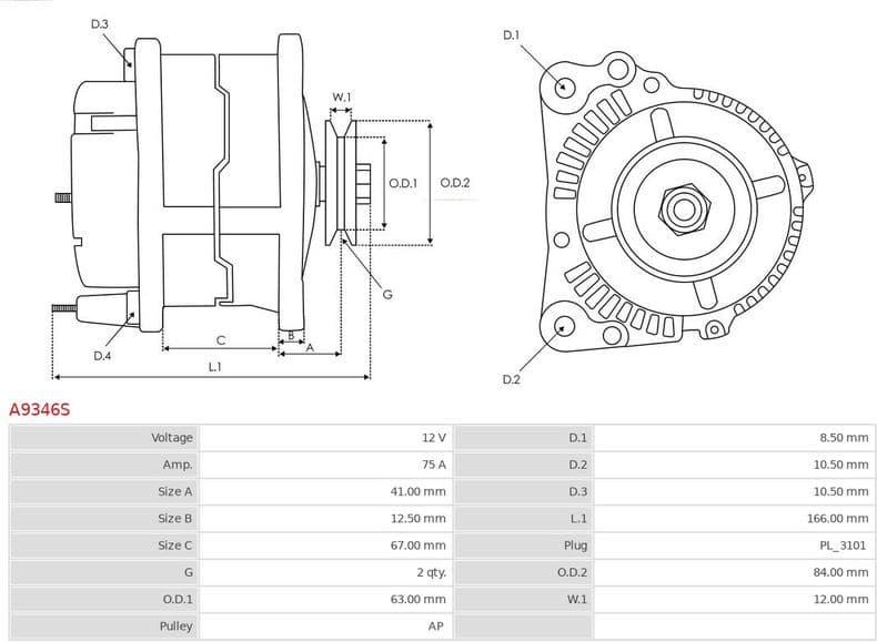 Alternator AS A9346S - image 6