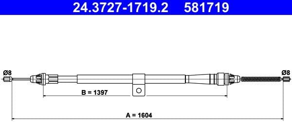 Cable Pull, parking brake 24-3727-1719-2