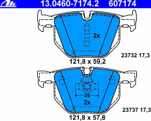 Brake Pad Set, disc brake 13.0460-7174.2