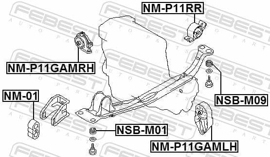 Mounting, engine NM-P11GAMRH - image 2