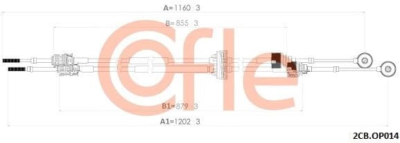 Cable Pull, manual transmission 92.2CB.OP014