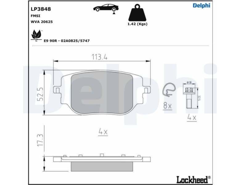Brake Pad Set, disc brake LP3848
