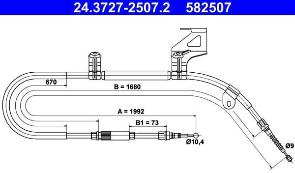 Cable Pull, parking brake 24-3727-2507-2