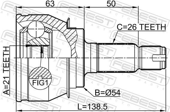 Joint Kit, drive shaft 1910-R50 - image 2