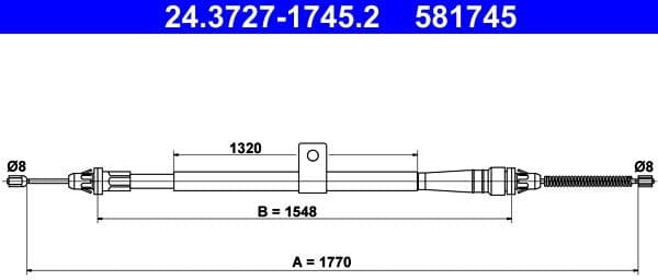 Cable Pull, parking brake 24-3727-1745-2