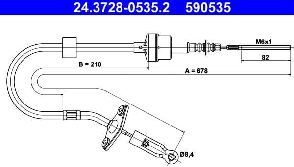 Cable Pull, clutch control 24-3728-0535-2