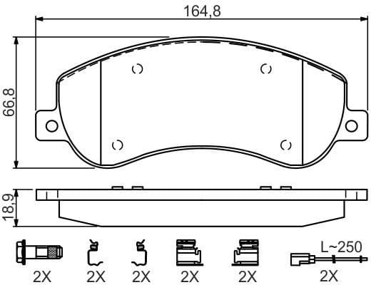 Brake Pad Set, disc brake 0986494624 - image 5