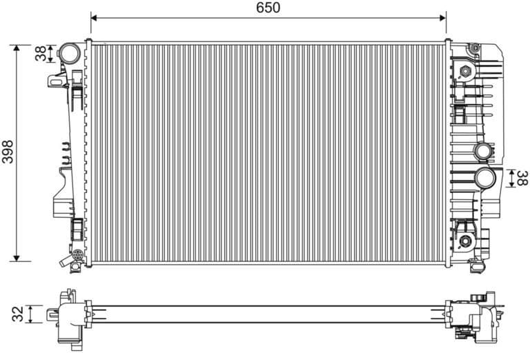 Radiator, engine cooling 701222
