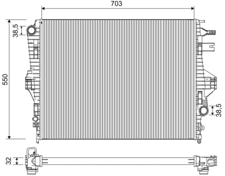 Radiator, engine cooling 701225