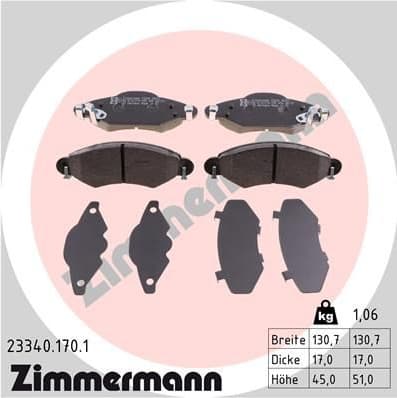 Brake Pad Set, disc brake 23340.170.1