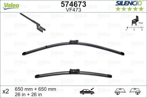 Wiper Blade SILENCIO FLAT BLADE SET 574673 - image 4