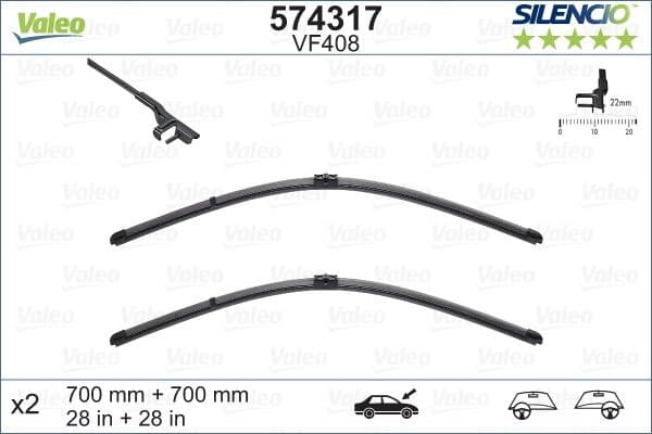 Wiper Blade SILENCIO FLAT BLADE SET 574317 - image 4