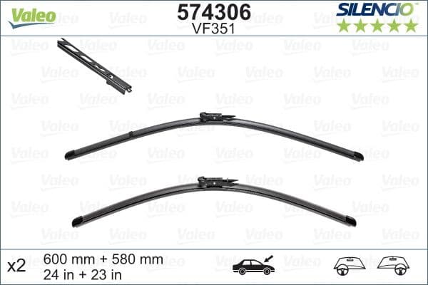 Wiper Blade SILENCIO FLAT BLADE SET 574306 - image 4