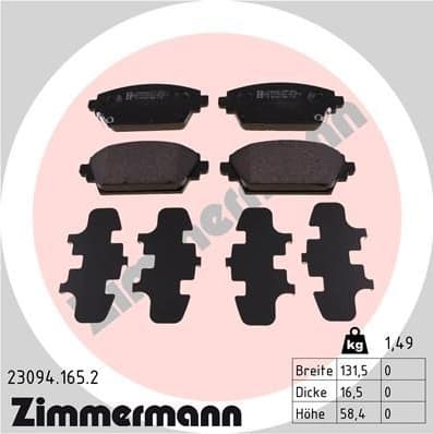 Brake Pad Set, disc brake 23094.165.2