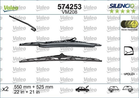 Wiper Blade SILENCIO CONVENTIONAL SET 574253 - image 2