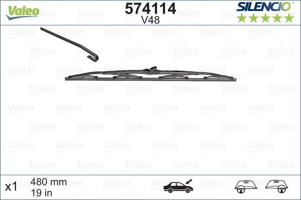 Wiper Blade SILENCIO CONVENTIONAL SINGLE 574114 - image 4