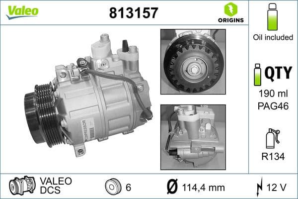 Compressor, air conditioning VALEO ORIGINS NEW OE TECHNOLOGY 813157 - image 3