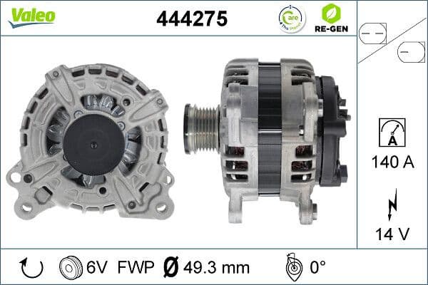 Alternator VALEO RE-GEN REMANUFACTURED 444275 - image 2