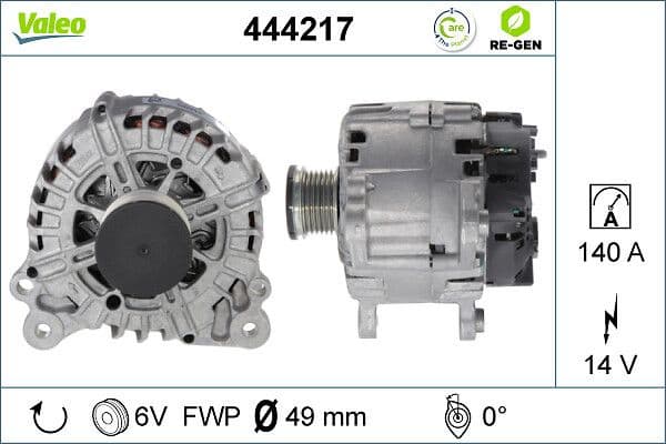 Alternator VALEO RE-GEN REMANUFACTURED 444217 - image 2