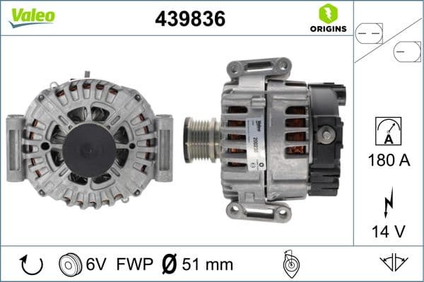 Alternator VALEO ORIGINS NEW OE TECHNOLOGY 439836 - image 2