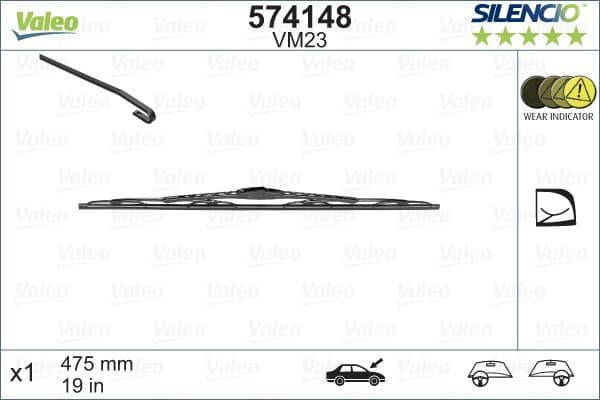 Wiper Blade SILENCIO CONVENTIONAL SINGLE 574148 - image 4