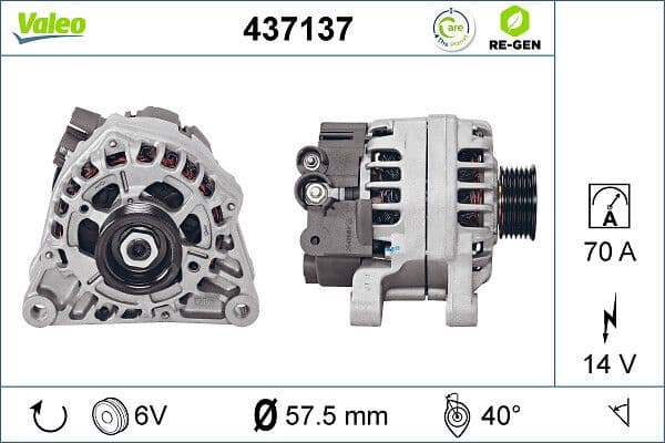 Alternator VALEO RE-GEN REMANUFACTURED 437137 - image 5