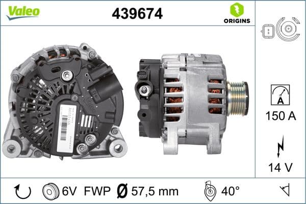 Alternator VALEO ORIGINS NEW OE TECHNOLOGY 439674 - image 5
