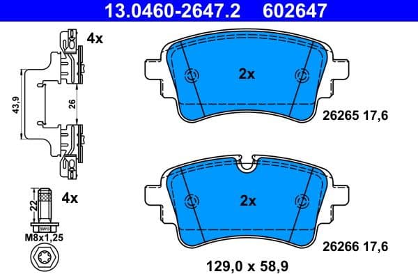 Brake Pad Set, disc brake 13.0460-2647.2