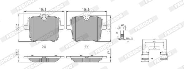 Brake pads rear, Top Quality FDB5302 - image 3