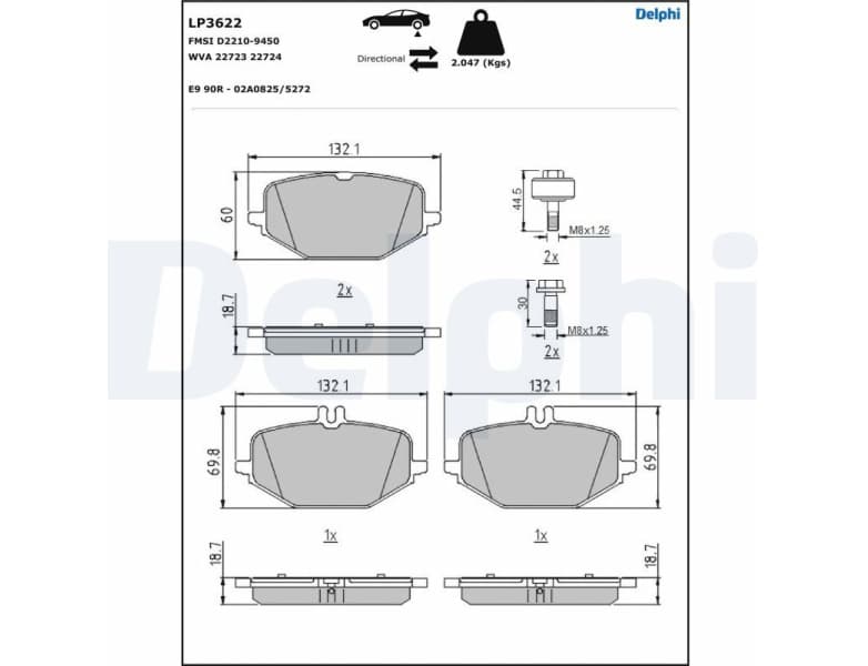 Brake Pad Set, disc brake LP3622