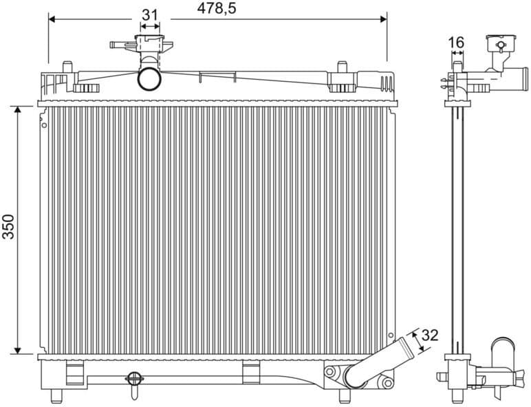Radiator, engine cooling 701216