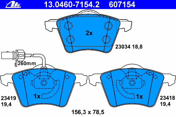 Brake Pad Set, disc brake 13.0460-7154.2