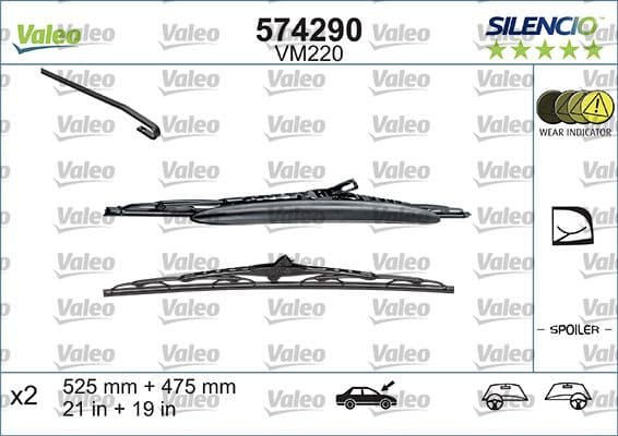 Wiper Blade SILENCIO CONVENTIONAL SET 574290 - image 4
