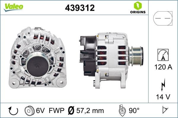Alternator VALEO ORIGINS NEW OE TECHNOLOGY 439312 - image 6