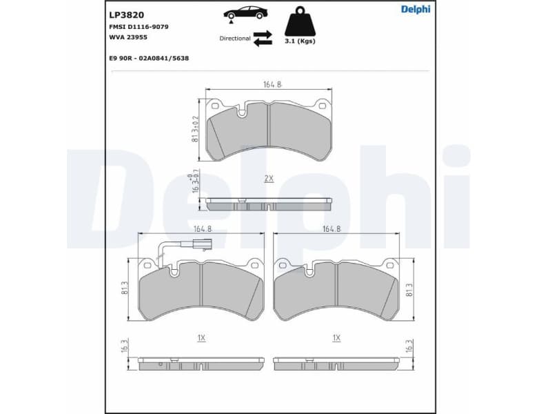 Brake Pad Set, disc brake LP3820