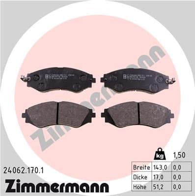 Brake Pad Set, disc brake 24062.170.1