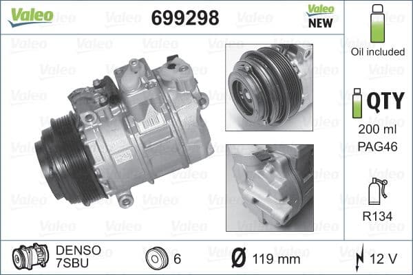 Compressor, air conditioning VALEO CORE-FLEX 699298 - image 3