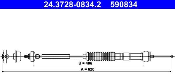 Cable Pull, clutch control 24-3728-0834-2