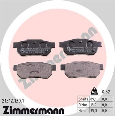 Brake Pad Set, disc brake 21312.130.1