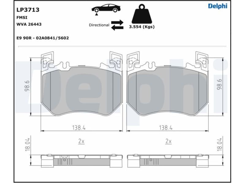 Brake Pad Set, disc brake LP3713
