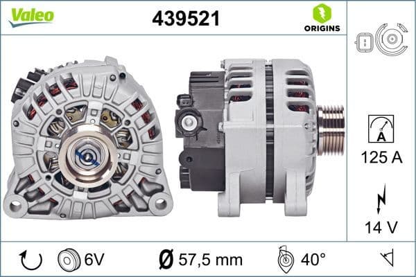 Alternator VALEO ORIGINS NEW OE TECHNOLOGY 439521 - image 5