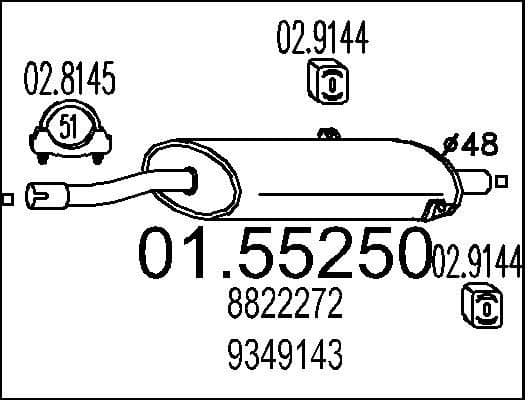 Centre Muffler 01.55250