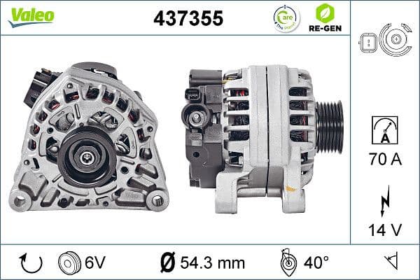 Alternator VALEO RE-GEN REMANUFACTURED 437355 - image 5